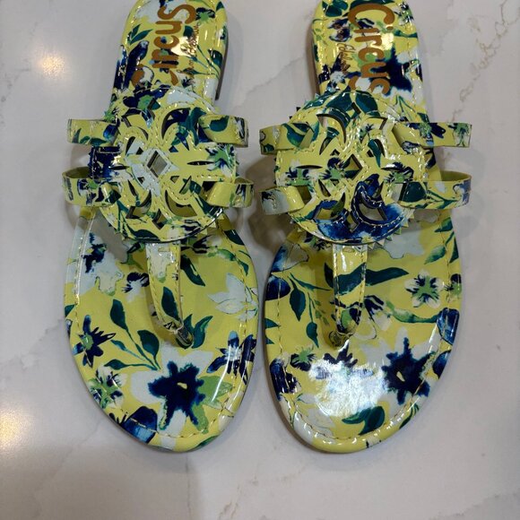 Circus by Sam Edelman Yellow and Blue Floral Sandals Size 8 - Picture 2 of 11